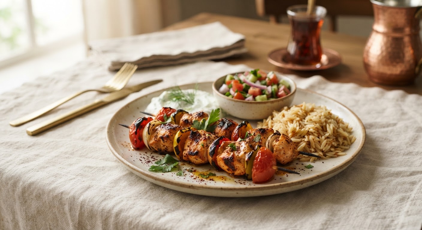Tavuk Şiş (brochettes de poulet mariné au yaourt)