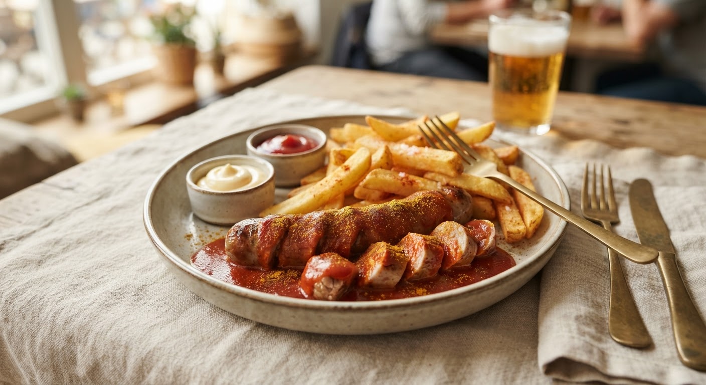 Currywurst Berlinoise avec Frites
