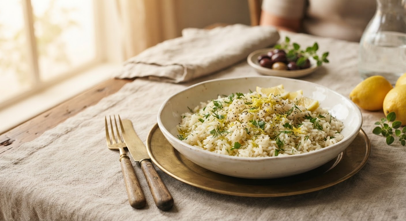 Riz pilaf grec au citron (Limonato Pilafi)