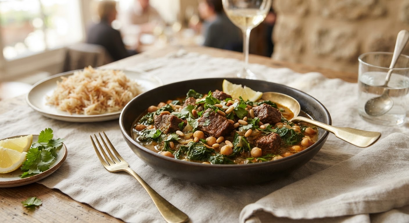 Yakhnet Sabanikh (Ragoût d'épinards à la viande)
