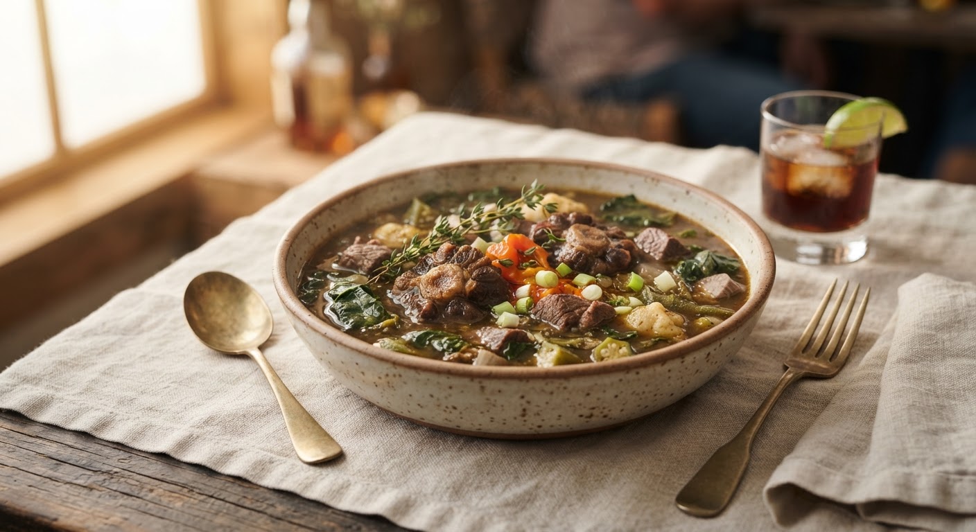 Pepperpot Soup à la Winston Jerk