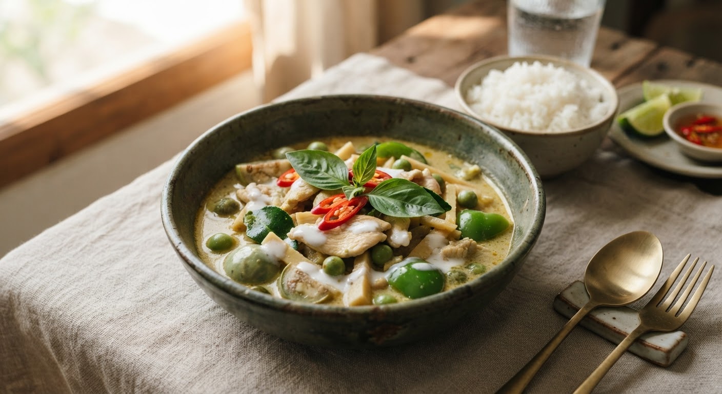Gaeng Keow Wan Gai (Curry Vert de Poulet à la Thaïlandaise)