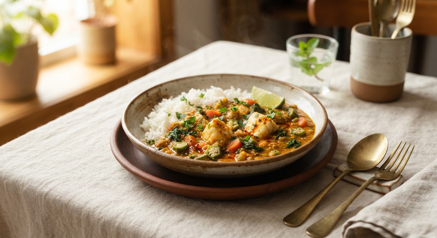 Suppu Kandja (Soupe Gombo au Poisson)