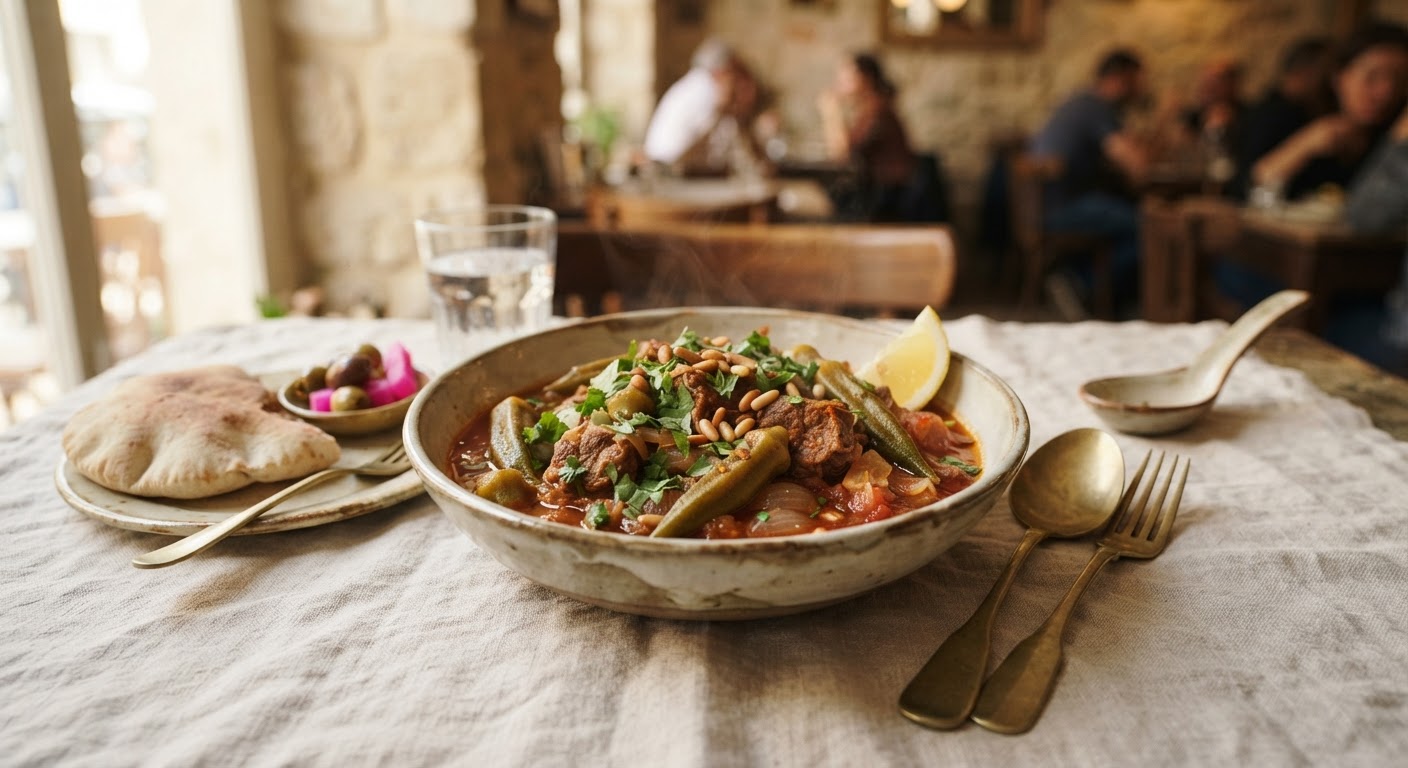 Bamia bi lahmeh (Gombos à la viande et à la tomate)