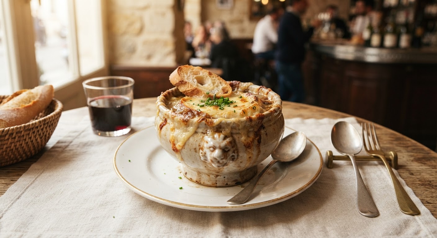 Soupe à l'oignon gratinée