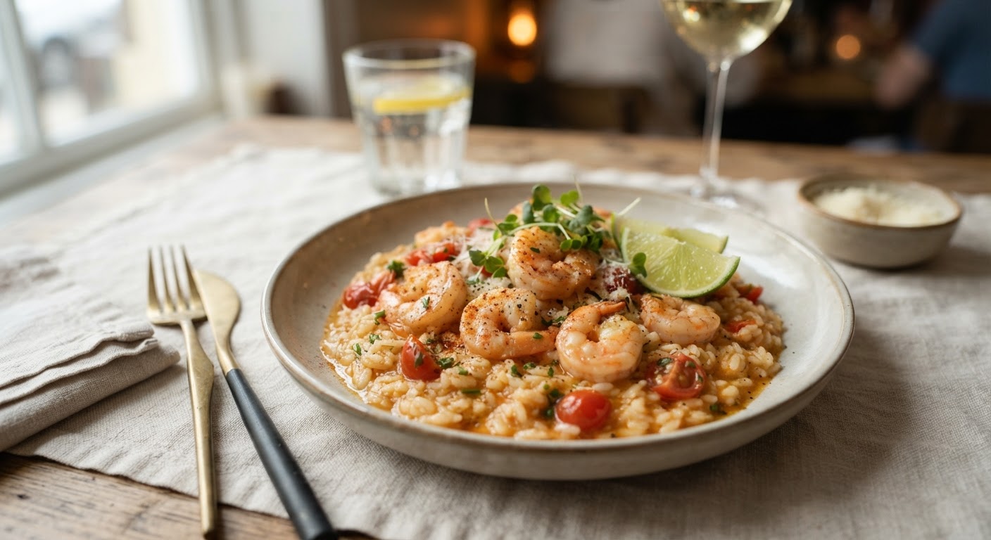 Risoto de camarão