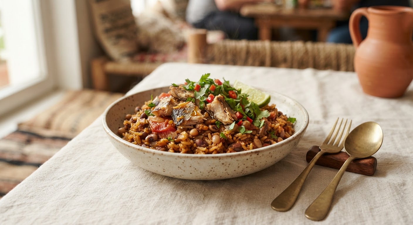 Mbakhal Saloum (Riz au Niébé et Poisson Séché)