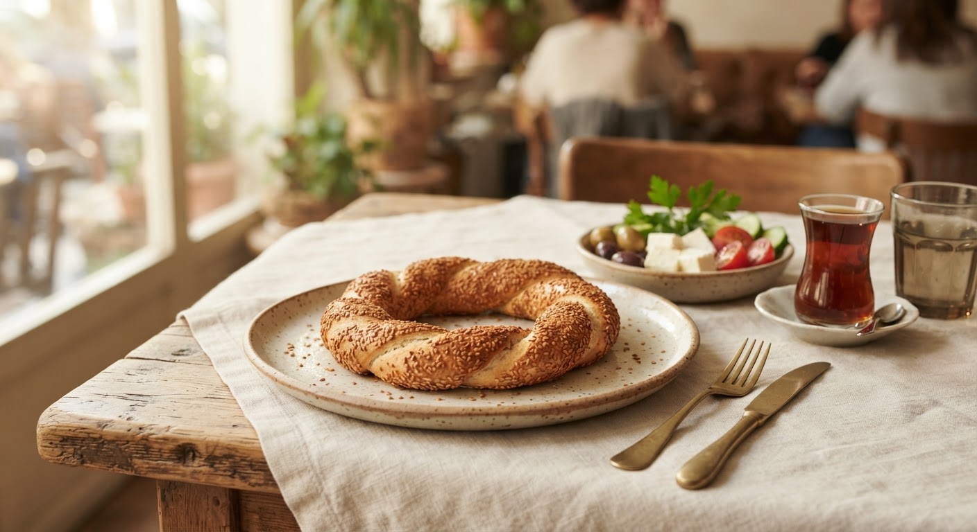 Simit (Le Célèbre Pain Turc en Anneau au Sésame)