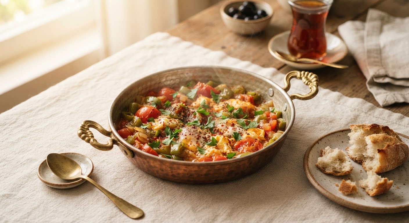 Menemen (Œufs brouillés aux tomates et poivrons)