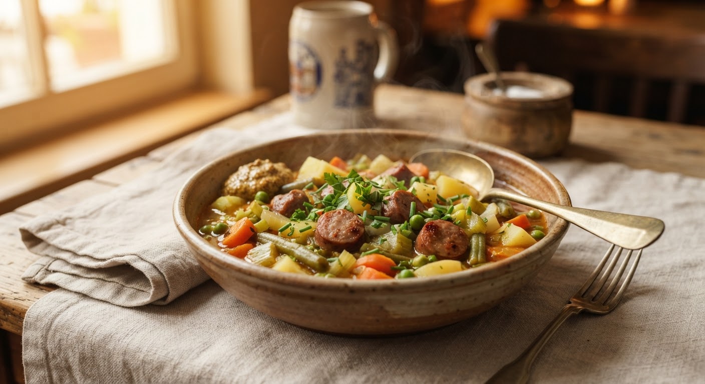 Eintopf de légumes et saucisses (potée allemande)