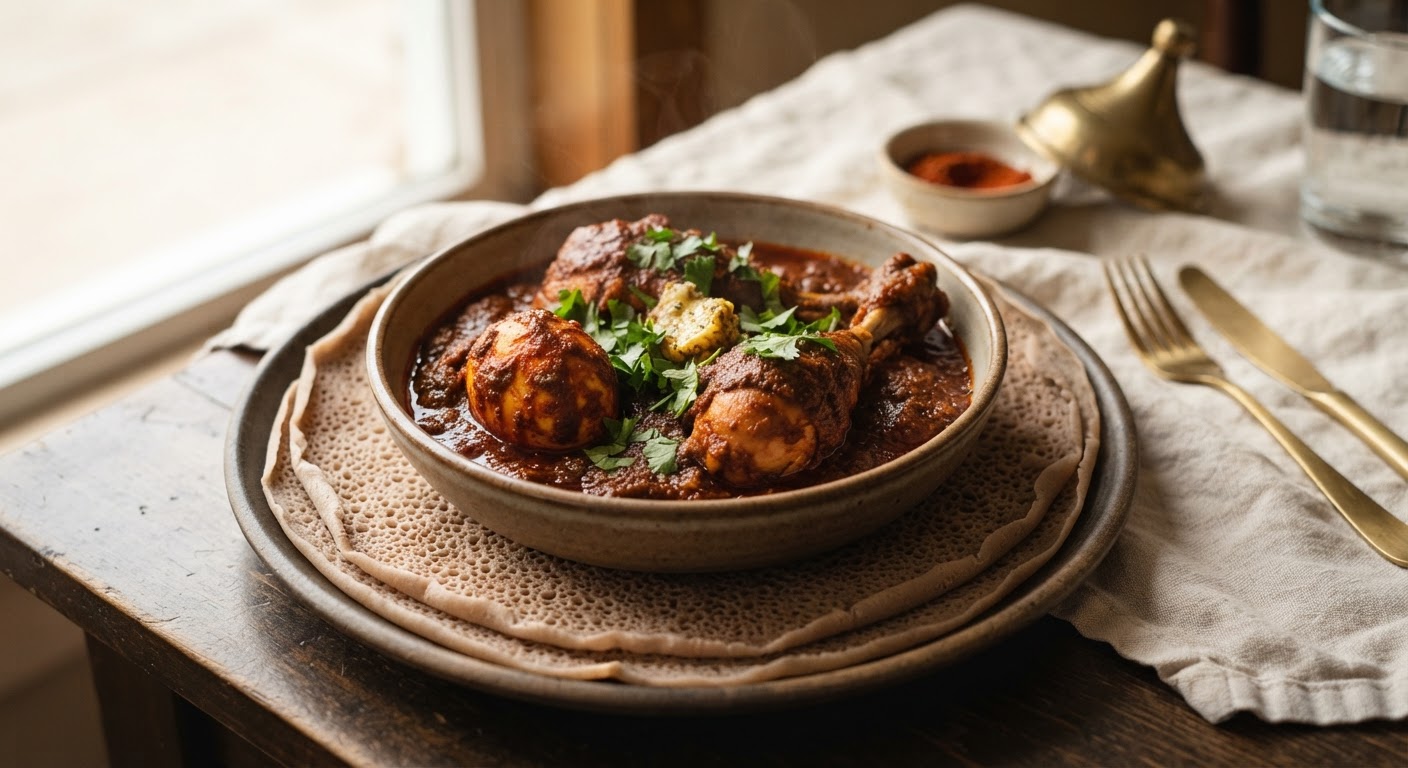 Doro Wat (Ragoût de Poulet Éthiopien au Berbéré)