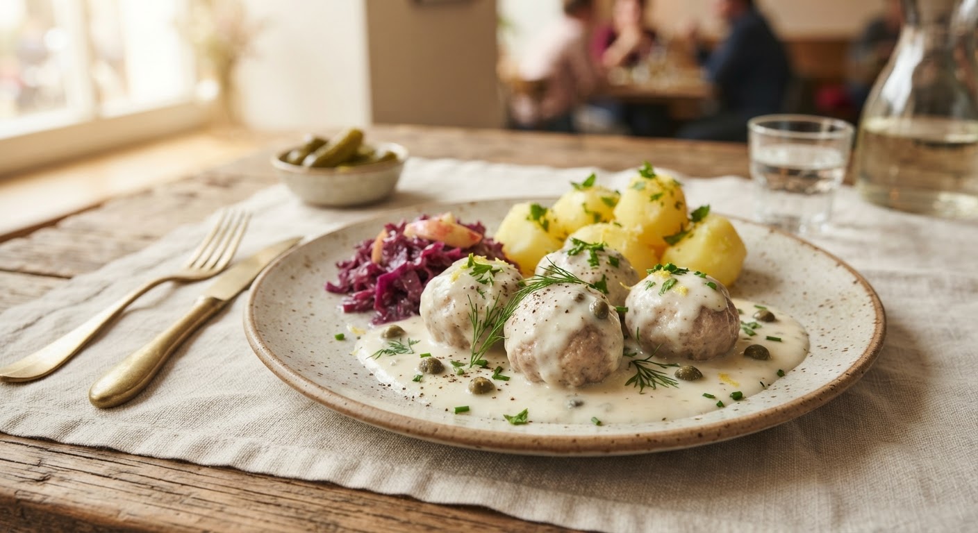 Königsberger Klopse (Boulettes de Königsberg en sauce aux câpres)