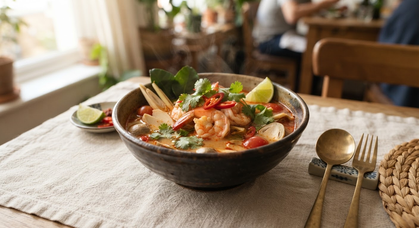 Tom Yum Goong (Soupe Thaïe Piquante aux Crevettes)