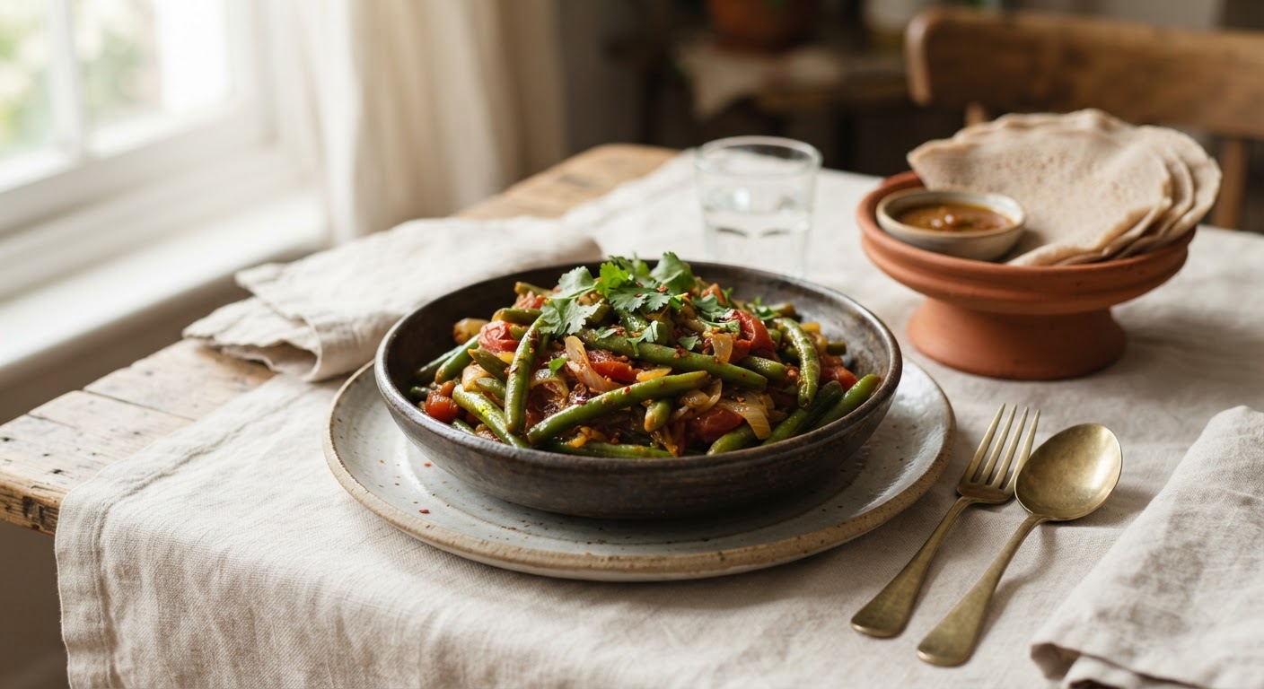 Fasolia éthiopienne (Haricots Verts à la Tomate)
