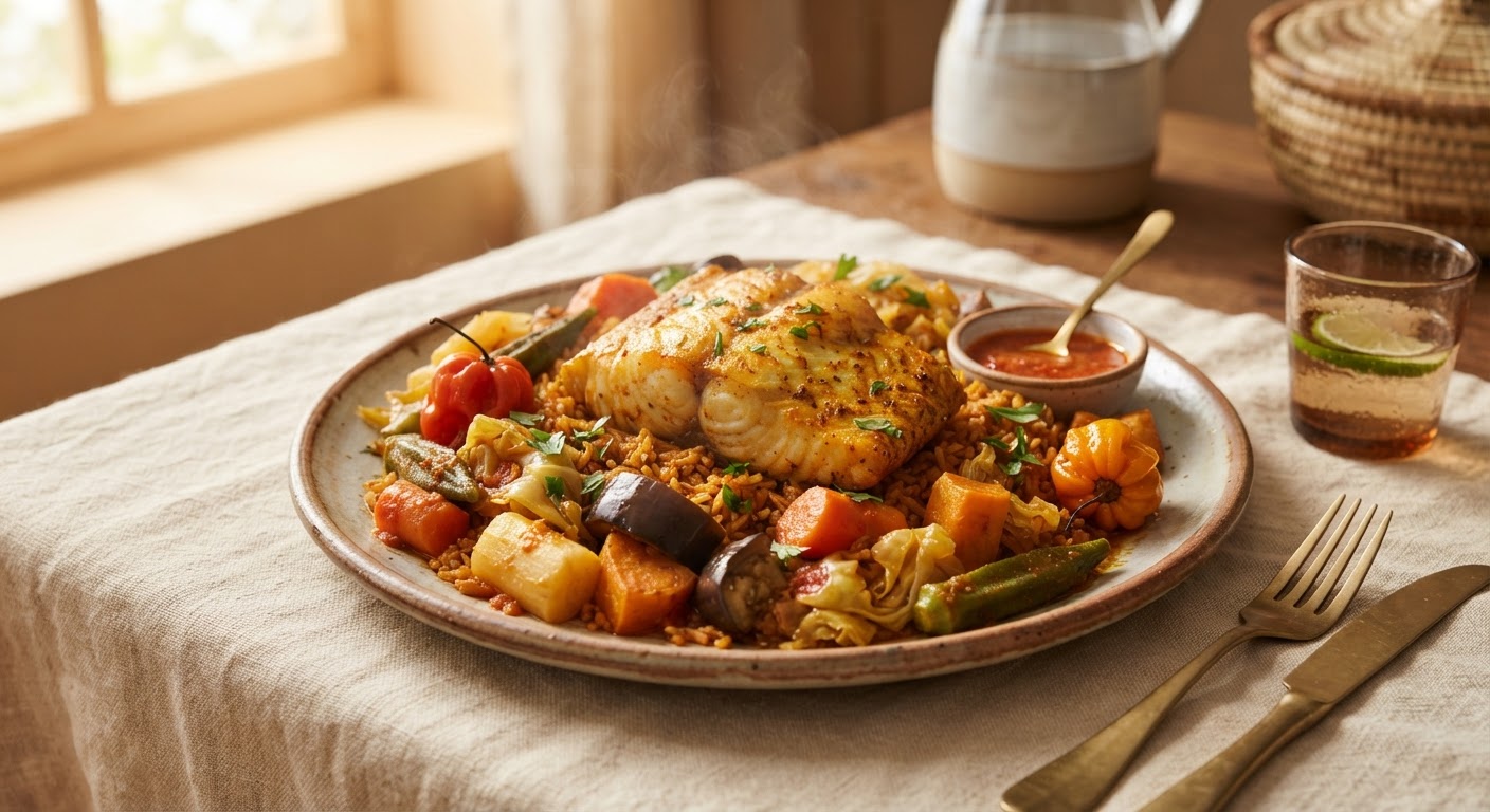 Thiéboudienne (Riz au Poisson à la Sauce Tomate)