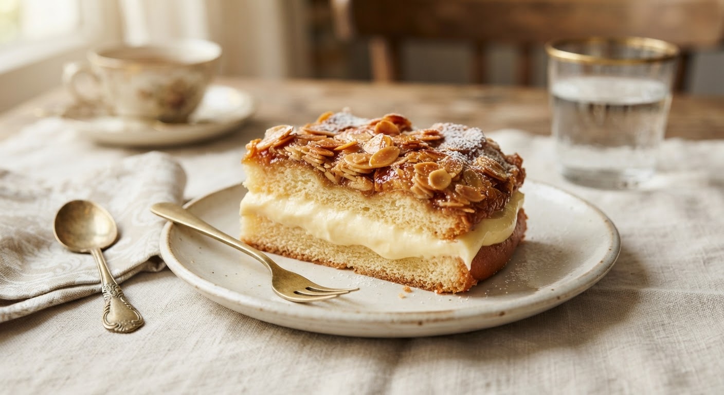 Bienenstich (Gâteau Nid d'Abeille aux Amandes)