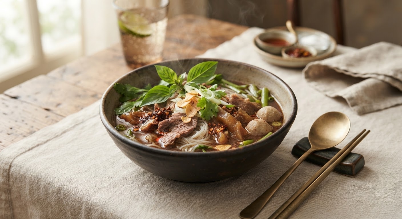 Kuay Tiao Rua (Soupe de Nouilles Bateau Thaïlandaise)