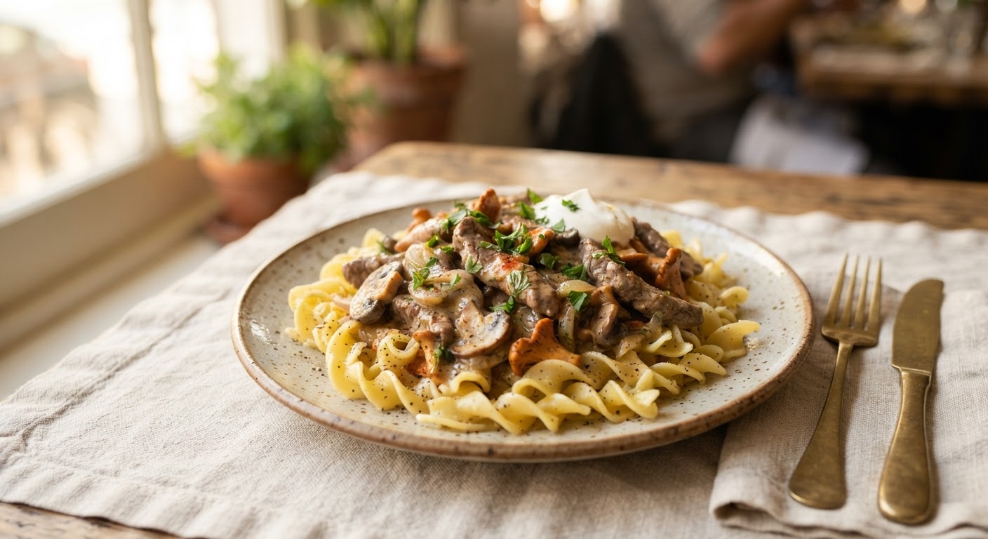 Beef Stroganoff léger