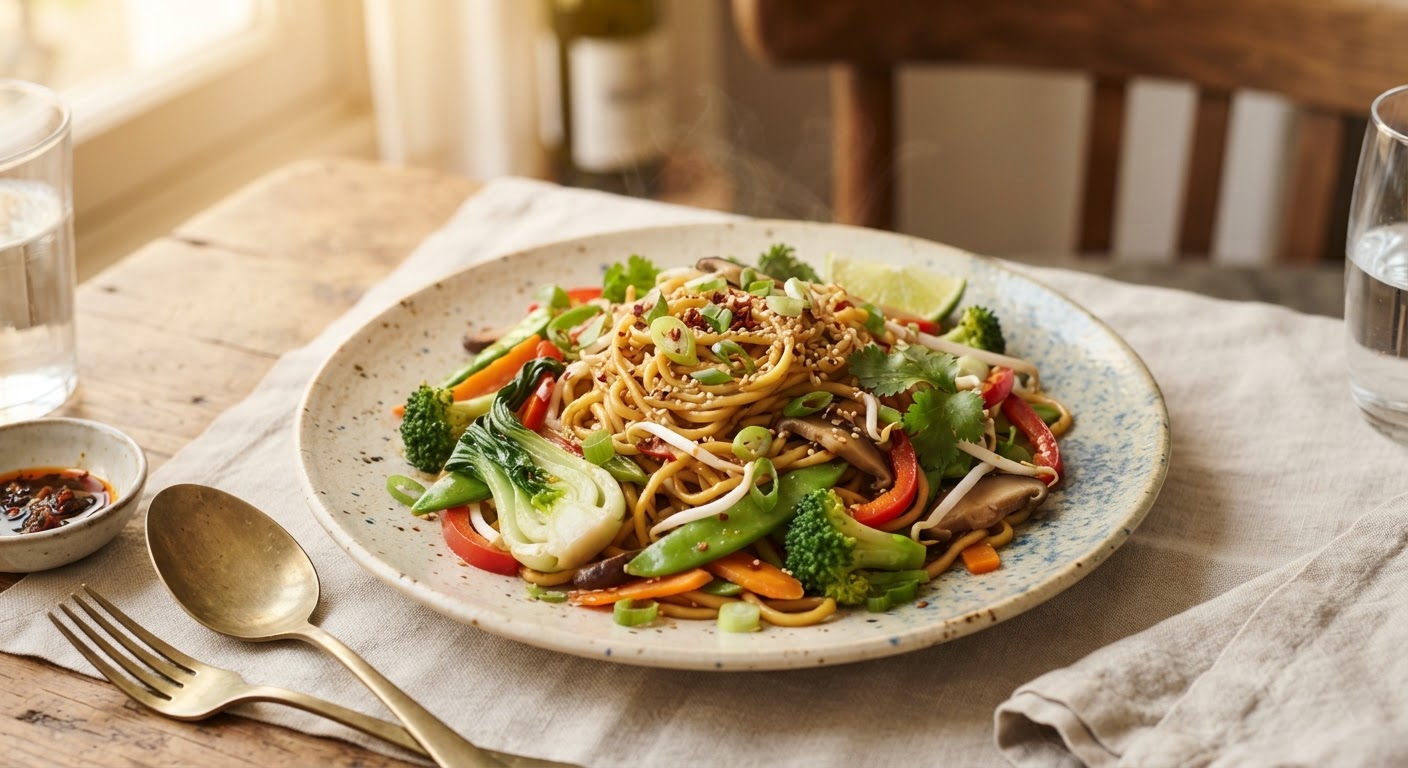 Nouilles sautées aux légumes