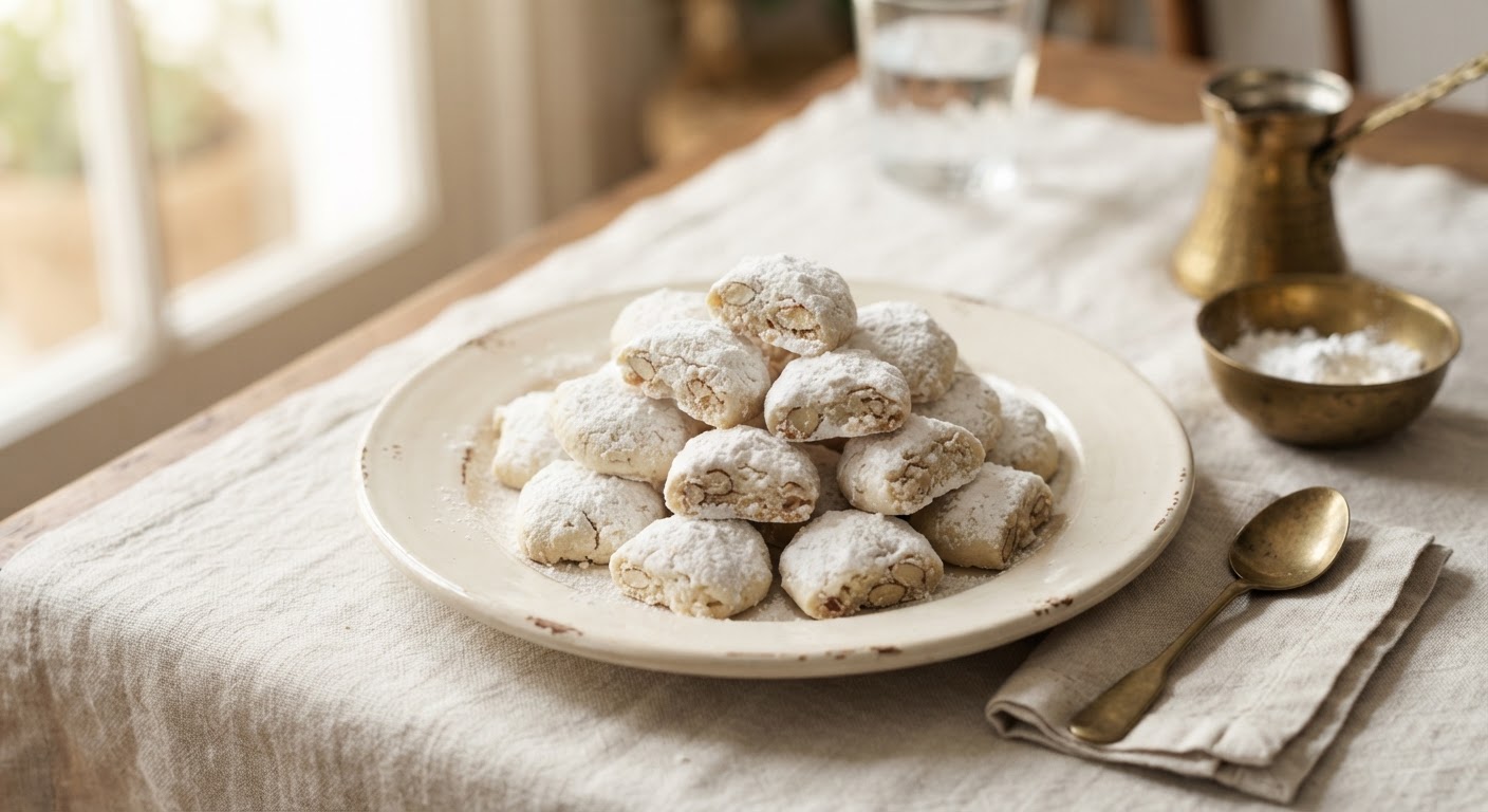 Kourabiedes (Petits sablés de Noël aux amandes)