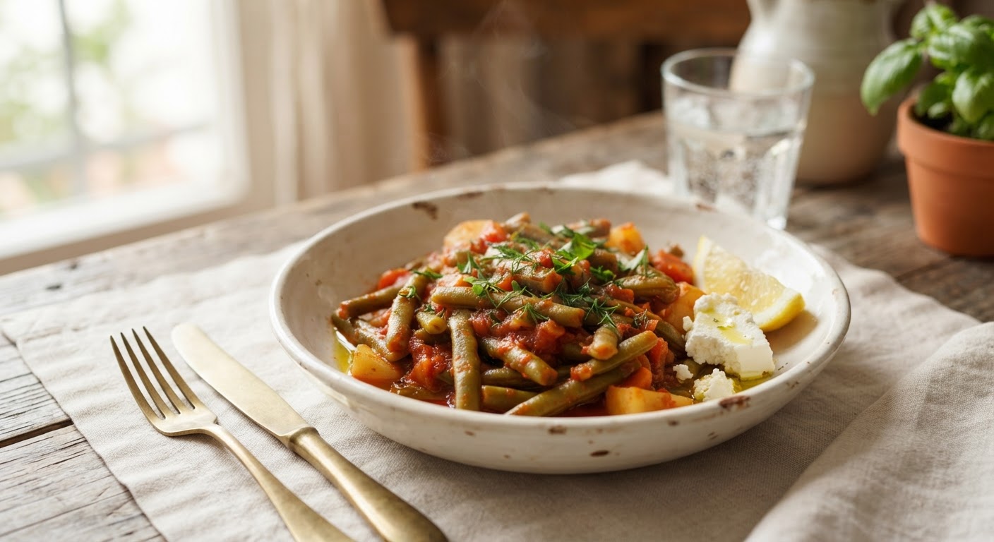 Fasolakia (Haricots verts à la tomate et à l'huile d'olive)