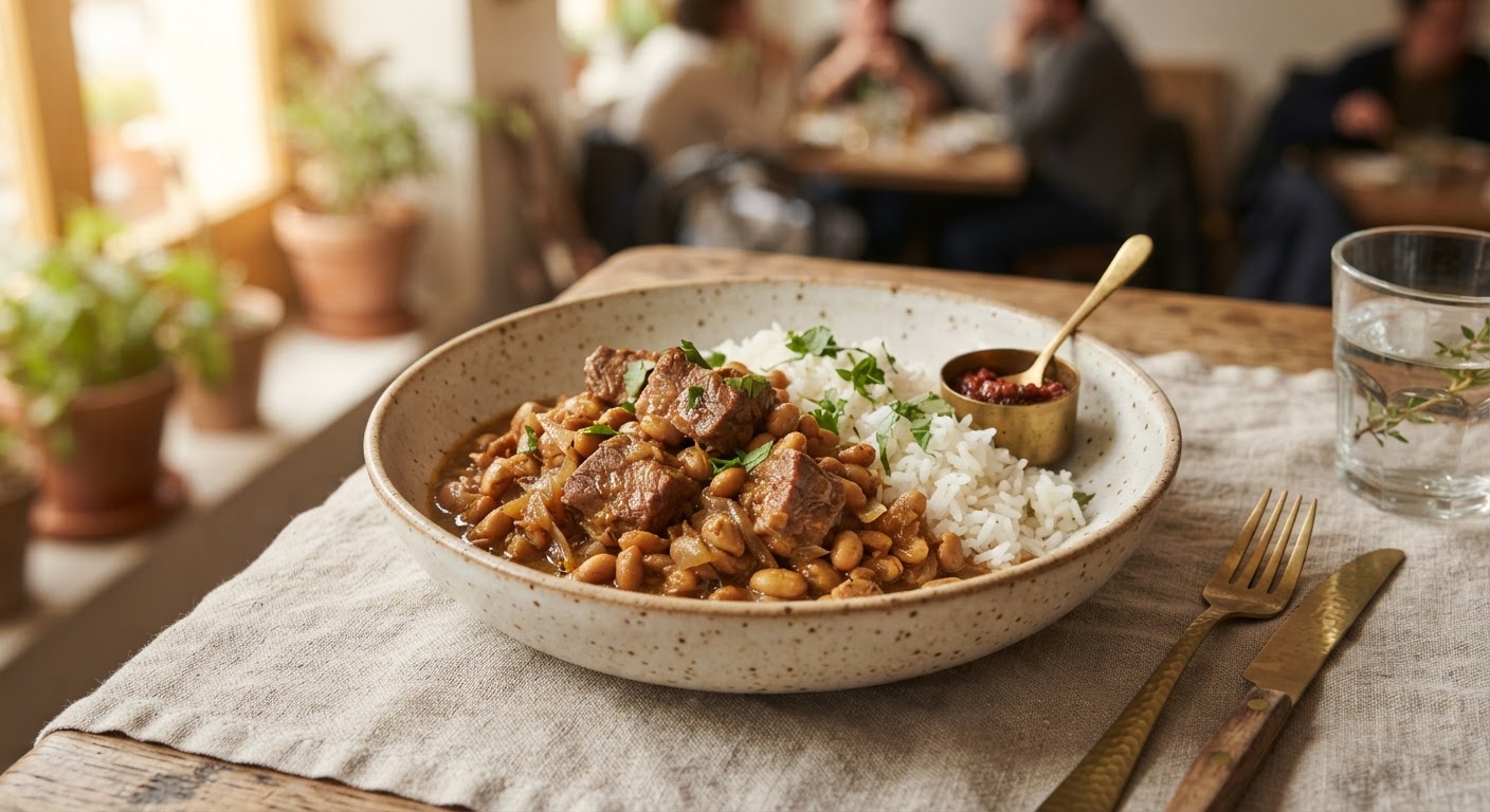 Voanjobory sy henakisoa (Pois de terre et porc)
