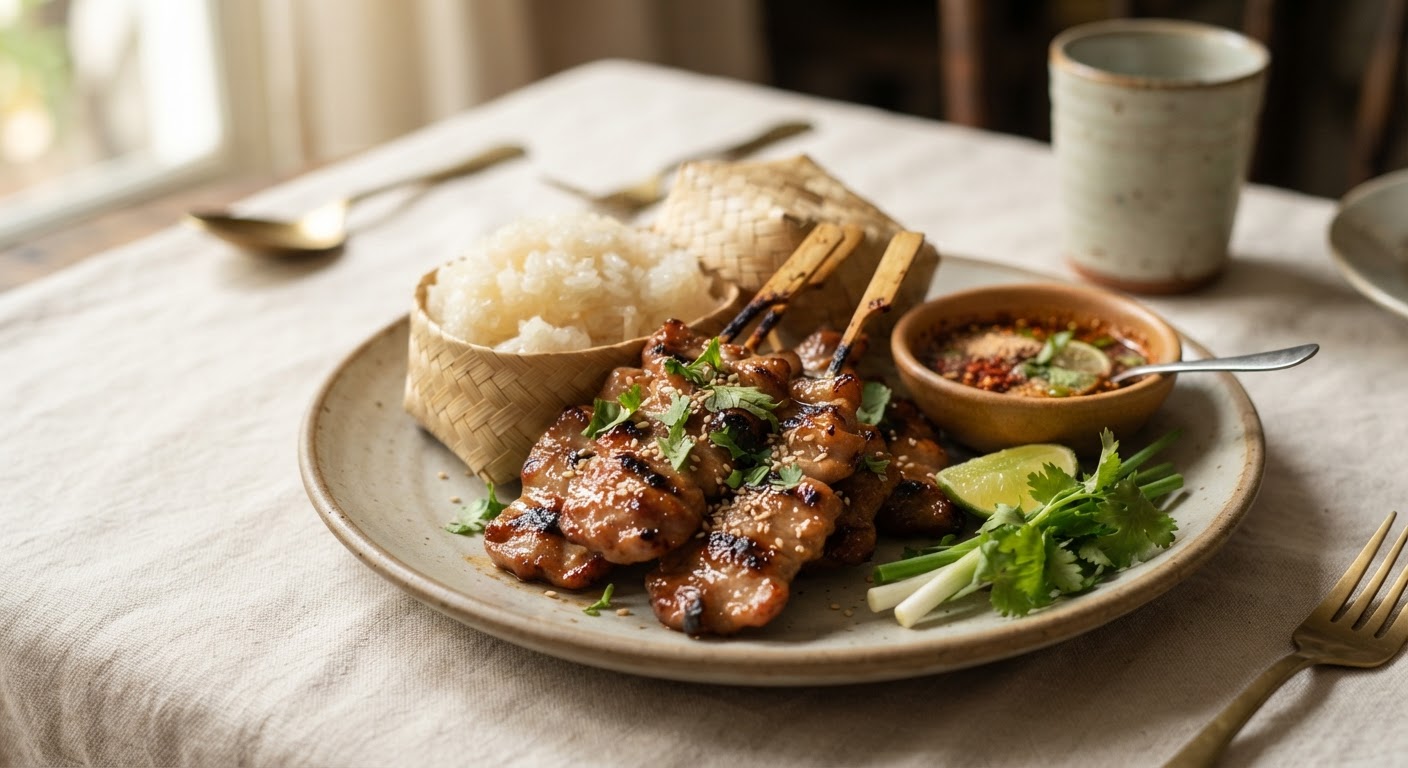 Moo Ping (Brochettes de Porc Marinées)
