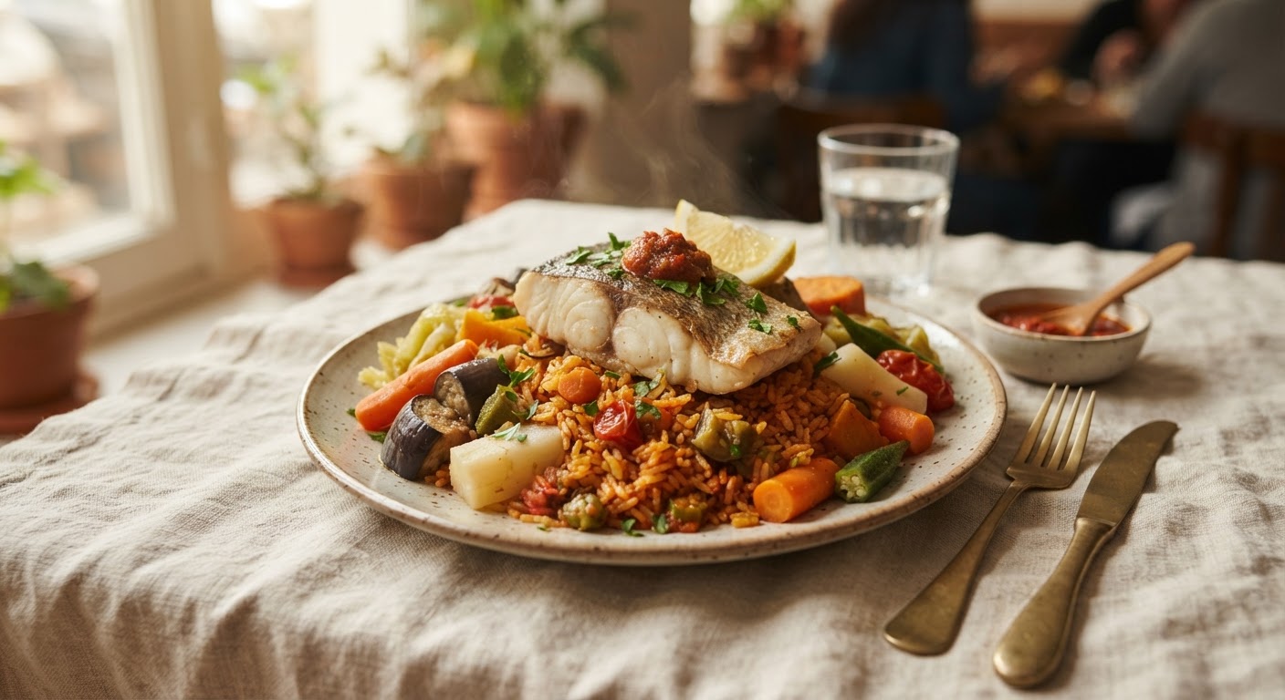 Tie bou Djeun au poisson (riz au poisson sénégalais)