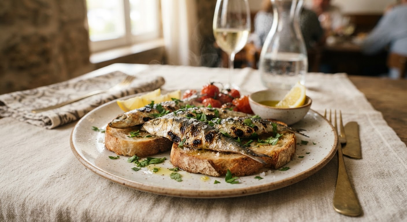 Sardines grillées à la portugaise