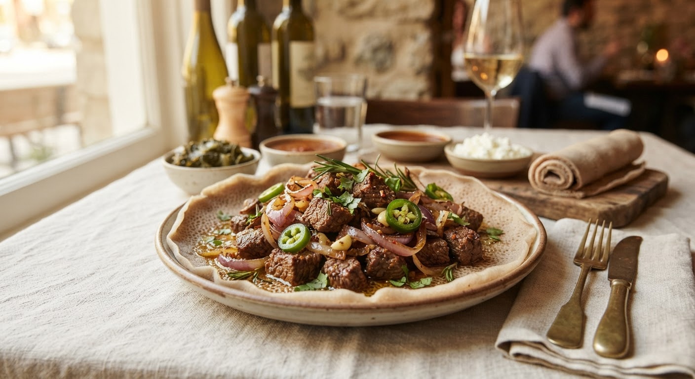 Tibs de Bœuf Éthiopien aux Oignons et Jalapeños