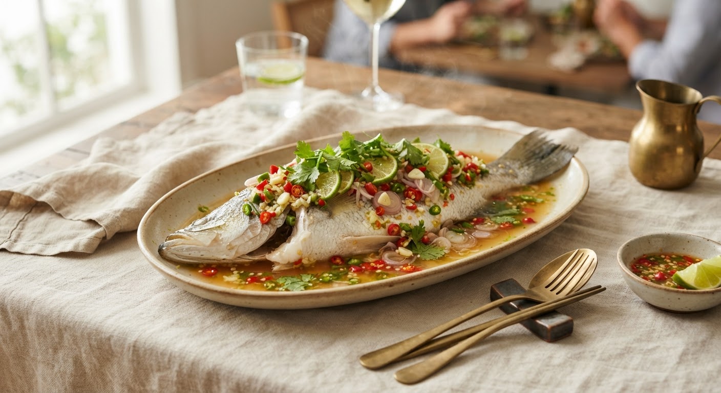 Pla Neung Manao (Poisson vapeur au citron vert)