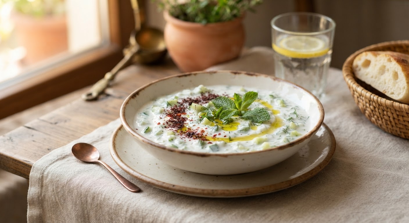 Cacık (Yaourt frais au concombre et à la menthe)