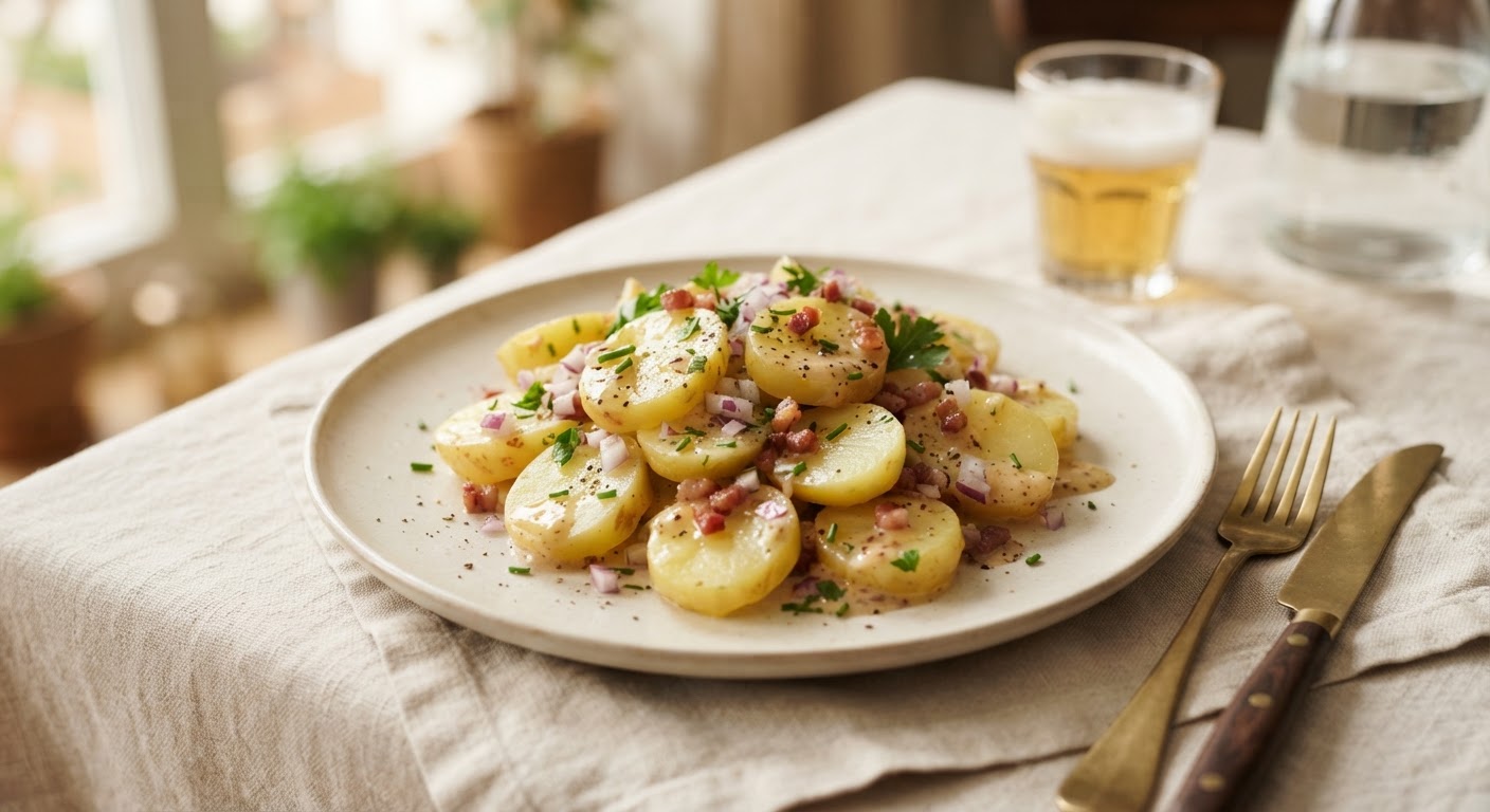 Kartoffelsalat (Salade de pommes de terre allemande tiède)